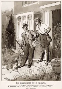 Fishing Prints: The Bristlewoods See it Through, WWII cartoon