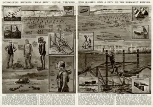 G H Davis Illustrations Prints: Britains frogmen divers by G. H. Davis