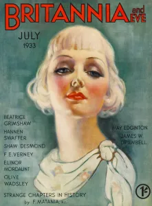 Lip Stick Prints: Britannia and Eve magazine, July 1933