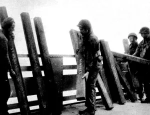 Advanced Prints: British and American troops stacking dynamite on the Nijmege