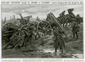 Gunners Prints: British artillery advances through Flanders mud