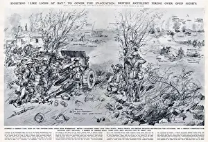 1940 Prints: British artillery covering the evacuation of Dunkirk, WW2