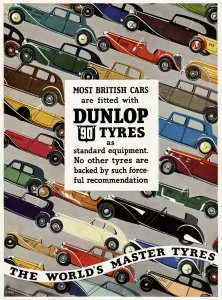 Colours Prints: Most British cars are Fitted with Dunlop 90 tyres