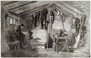 1854 Prints: A British cavalry officer in his hut at Balaklava Date: winter 1854 - 55