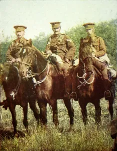 European Prints: British cavalrymen on horseback