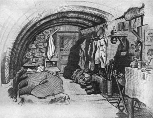 Iron Prints: British dug-out interior, WW1