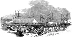 Kent Prints: British Emigrants at Gravesend, Kent, 1850