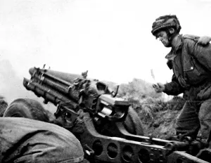 Route Prints: British First Airborne troops using a 75mm gun, Arnhem; Seco