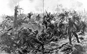 Armed Prints: British and German soldiers illustrated fighting hand-to-han