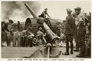 Heavy Prints: A British heavy artillery gun in action