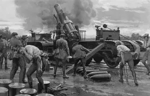 Firing Prints: With the British heavy guns on the Western Front, Matania