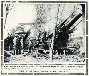 Howitzer Prints: British Howitzer in action on Western Front