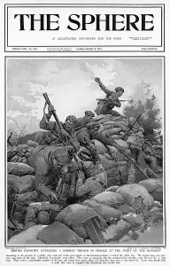 Bayonet Prints: British infantry attack a German trench in France