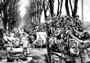 Tank Prints: British Infantry and Tanks, Reichswald; World War Two, 1945