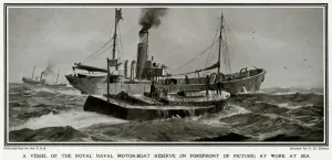 Reserve Prints: British motor boat reserve at sea by G. H. Davis
