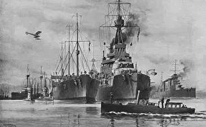 Fuel Prints: British oil carrier fuelling a super dreadnought & submarine
