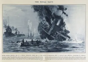 Chivalry Prints: British rescuing men from German destroyer, Heligoland, WW1