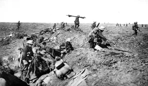 Part Prints: British reserves leaving their trenches during an advance