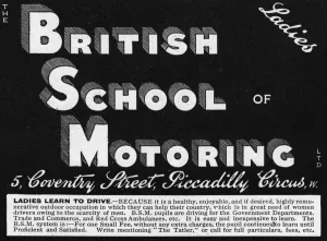 Drive Prints: British School of Motoring Advertisement, WW1