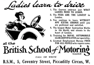 Drive Prints: British School of Motoring - ladies learn to drive 1915