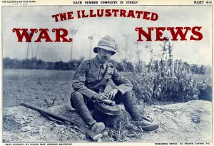 Pith Prints: British soldier writing a letter or in a diary 1915