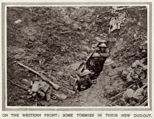 10th Prints: British soldiers in captured dugout, France, WW1