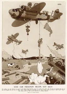 1941 Prints: British soldiers had landed in Italy by parachute