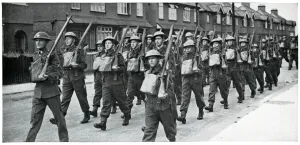 March Prints: British soldiers marching in Britain, September 1939