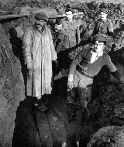 Trenches Prints: British soldiers mending trenches