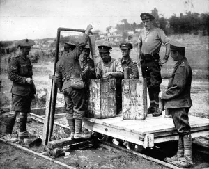 Along Side Prints: British soldiers refilling their water bottles