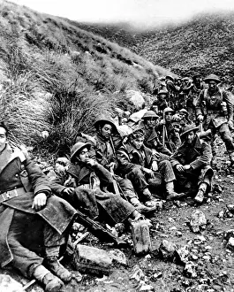 Resting Prints: British Soldiers resting near Monte Camino; Second World War