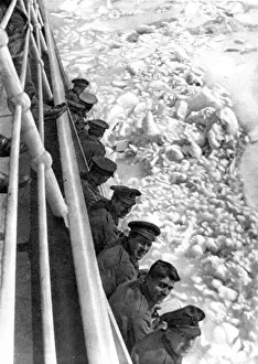 December Prints: British Soldiers on a ship bound for Russia; First World War