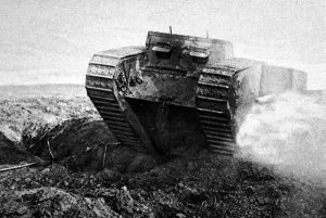 Part Prints: British Tank on the move; First World War, 1916