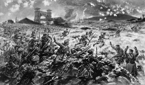 13th Prints: British troops charging at Loos