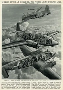 Viking Prints: British Vickers Viking airliner by G. H. Davis