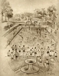 1953 Prints: Bromsgrove School, Worcestershire, swimming
