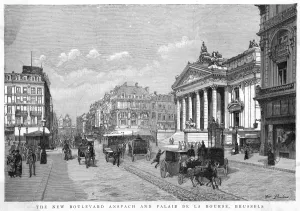 Restaurants Prints: Brussels Street Scene