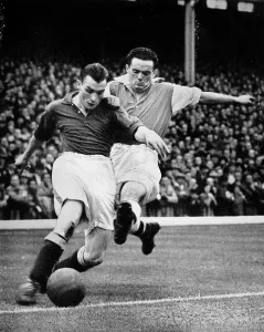Jones Prints: Bryn Jones Tackling Gillick, Arsenal vs. Everton, 1938