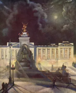 Residences Prints: Buckingham Palace floodlit