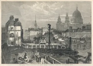 Pauls Prints: Building Blackfriars Station, City of London