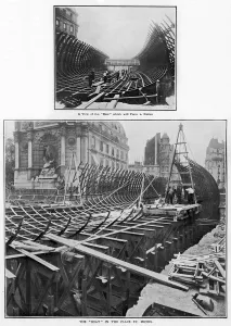 Paris Prints: Building a boat to go beneath a street