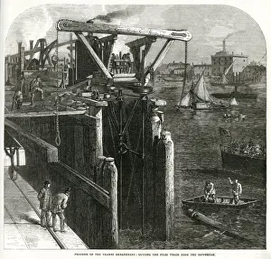 Cutting Prints: Building a Cofferdam, Thames Embankment Improvements 1866