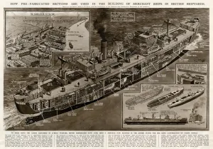 G H Davis Illustrations Prints: Building merchant ships by G. H. Davis