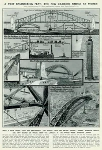 Feats Prints: Building of Sydney Harbour Bridge by G. H. Davis