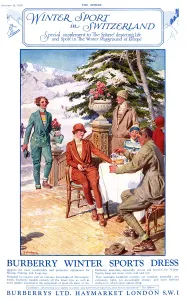 Skiing Prints: Burberry advert: Winter sport and fashion, Switzerland
