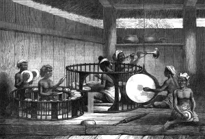Musicians Prints: Burmese musicians, 1872