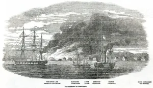 West Prints: The Burning of Greytown 1854