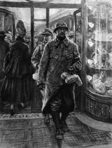 Shopping Prints: Buying Easter presents: an entente leave-scene in Paris