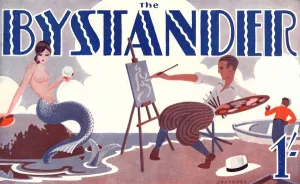 Mermaid Prints: Bystander front cover 5 February 1930, artist and mermaid