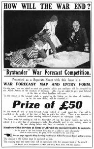 Prediction Prints: Bystander magazine competition, When Will the War End?